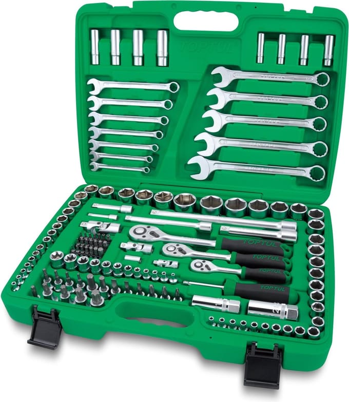 Toptul 130-delige Doppenset 1/4", 3/8", 1/2" GCAI130B