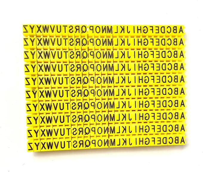 Kabel Labels - Markering Clips - Draad Identificatie - Alfabetisch Sorteren - 260 Stuks - Geel