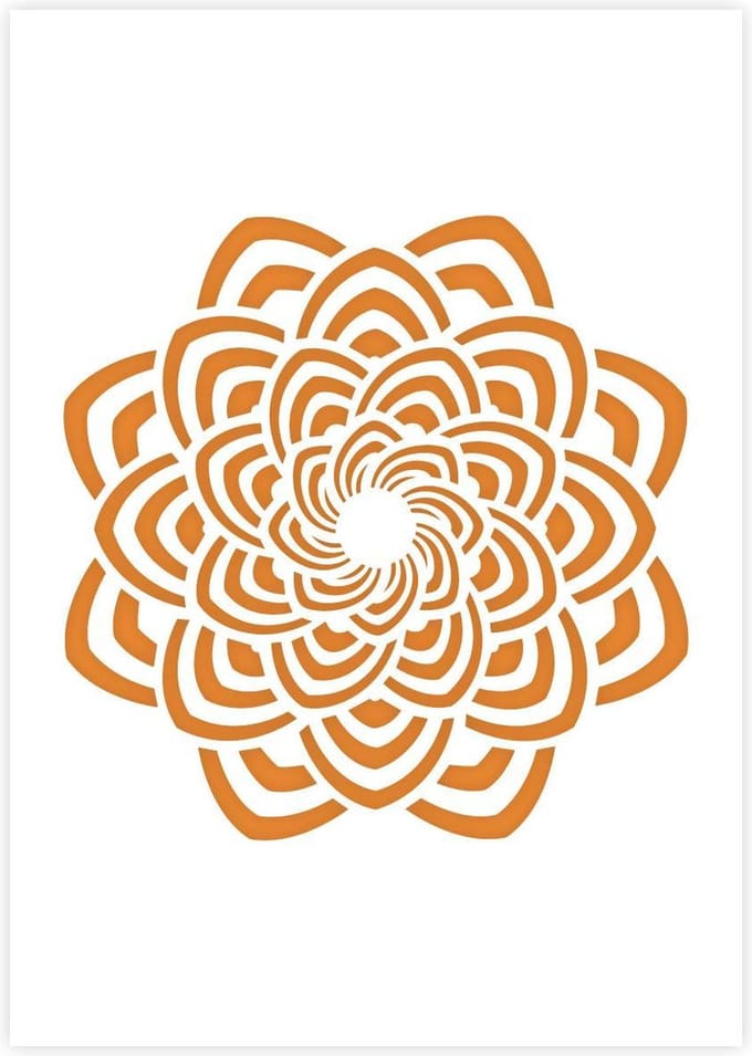 QBIX Mandala Sjabloon A4 Formaat Kunststof - Uitsnede diameter 18cm