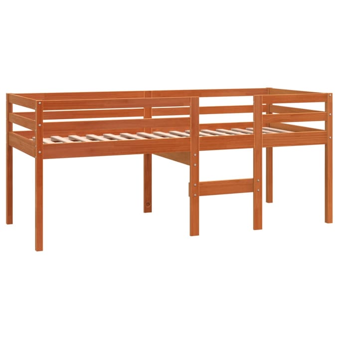 vidaXL - Hoogslaper - massief - grenenhout - wasbruin - 90x190 - cm