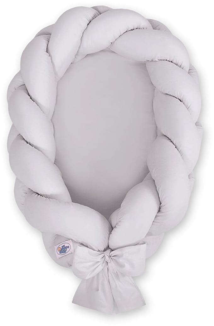Gevlochten babynest 2 in 1 - grijs