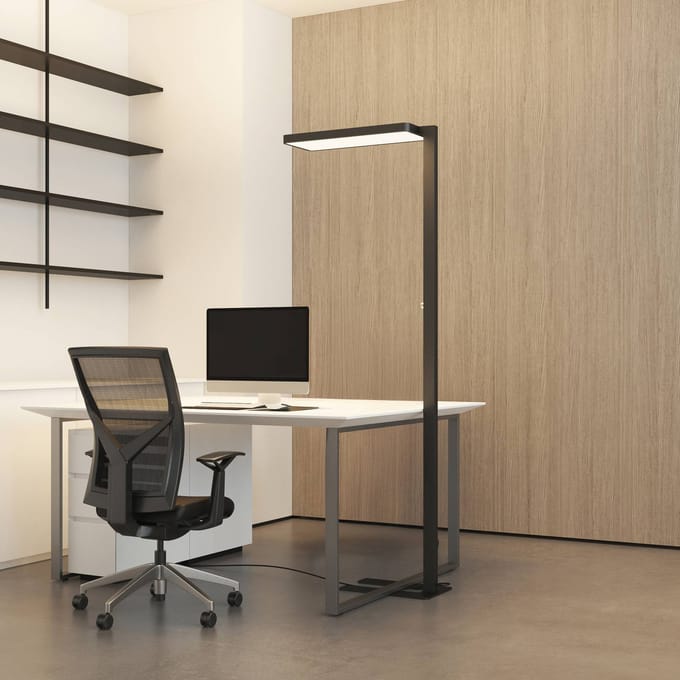 Arcchio LED vloerlamp Timon, 54W, zwart, hoogte 195 cm