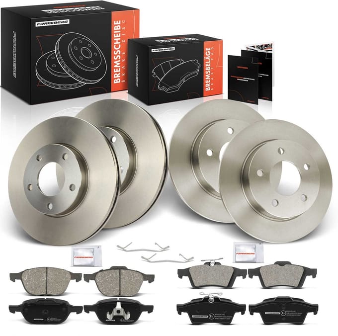 Frankberg 4x Remschijven 8x Remblokken Vooras Achteras voor Mazda