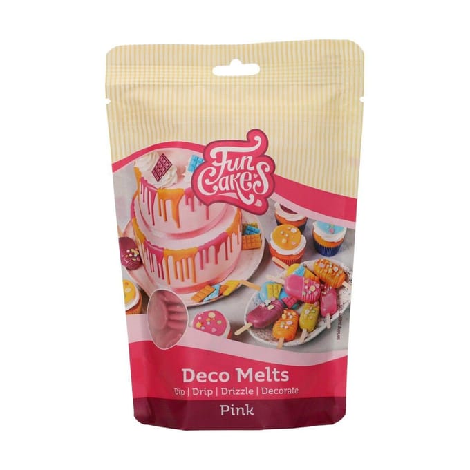 FunCakes Deco Melts Roze - 250g - Smeltsnoep - Cupcake Decoratie - Lollies - Snoepjes