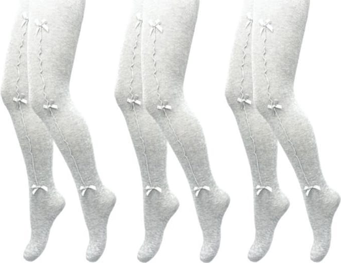 3 Pack Maillots - Meisjes - Strikjes - Grijs - Maat 62/68