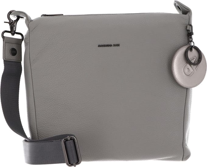 MANDARINA DUCK Leren Schoudertas Mellow Leather Hobo Pearl Grijs