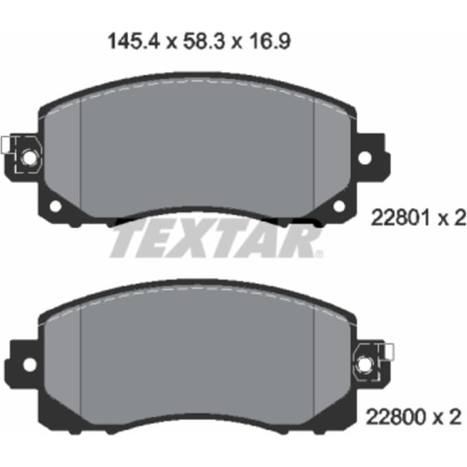 Remblokset TEXTAR 2280001, voor