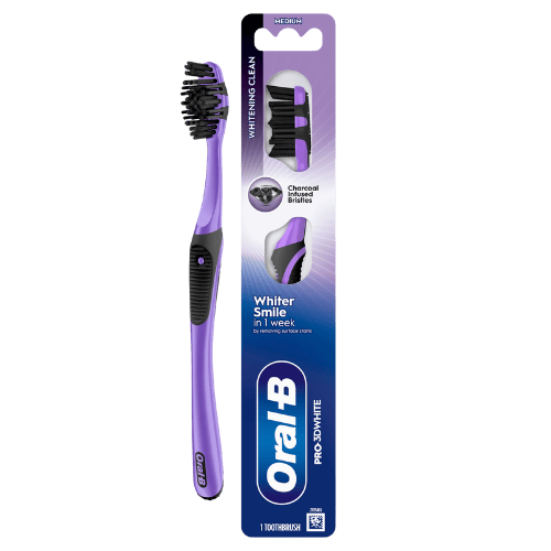 Oral-B Pro 3D White Medium Tandenborstel Met Houtskoolverrijkte Borstelharen