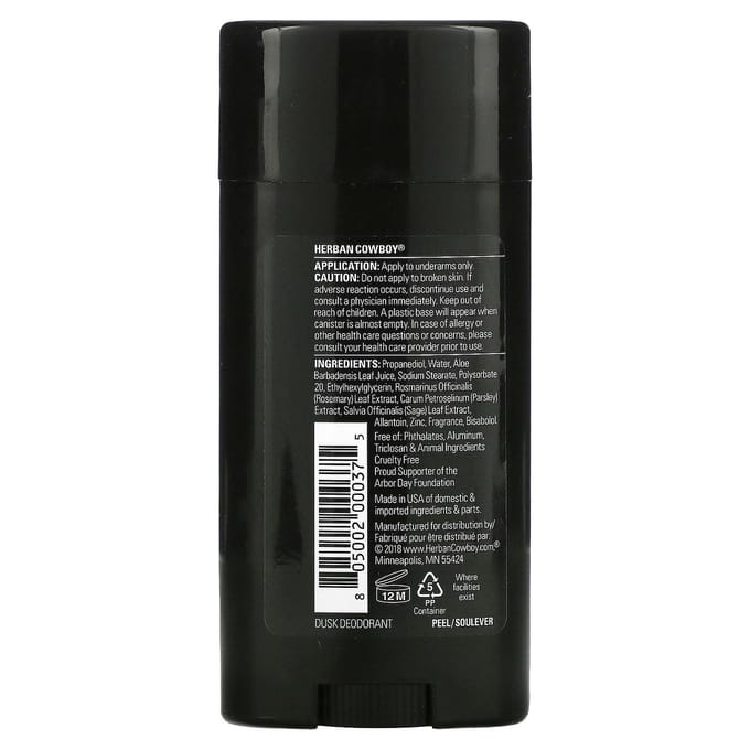Herban Cowboy, Déodorant, Crépuscule, 2,8 oz (80 grammes) black