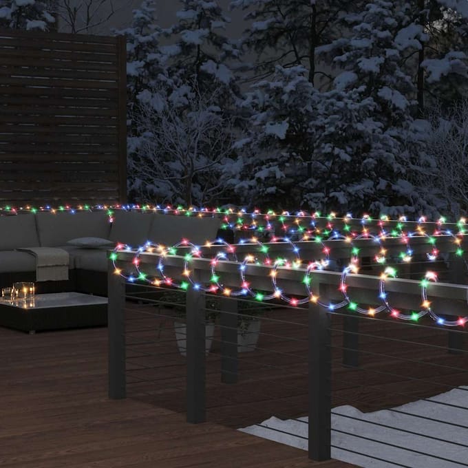 vidaXL - Lichtslinger - met - 240 - LED's - meerkleurig - 10 - m - PVC