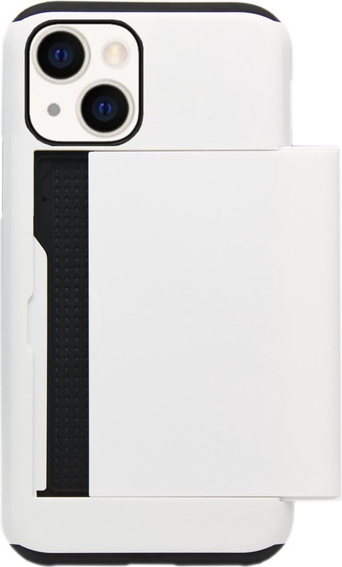 ADEL Kunststof Back Cover Hardcase Hoesje Geschikt voor iPhone 14 Plus - Pasjeshouder Wit