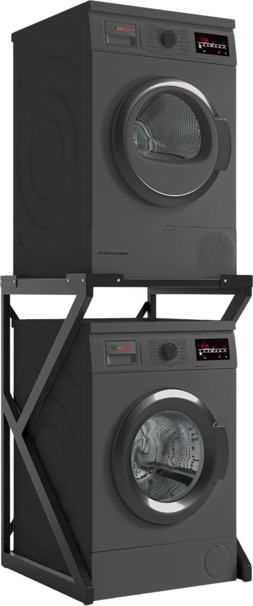 ACAZA Wasmachine Verhoger - Wasmachine Kast - Wasmachine Ombouw - Metaal - Zwart