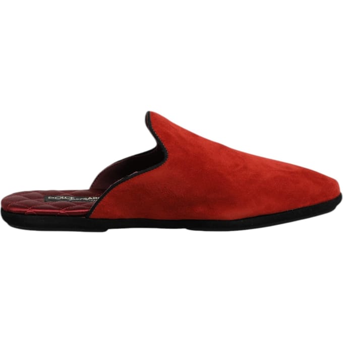 Dolce & Gabbana Oranje Suède Slippers Platte Slipperschoenen
