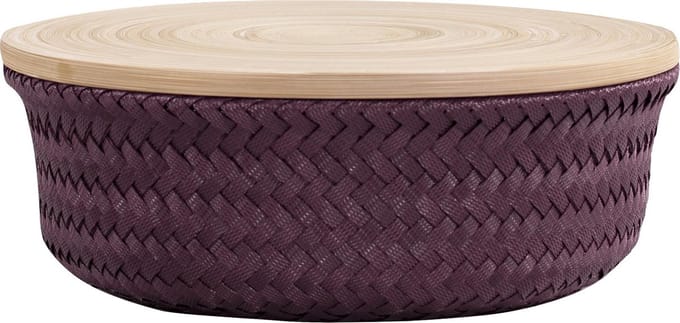 Handed By Wonder M - Opbergmand rond met deksel - bordeaux rood
