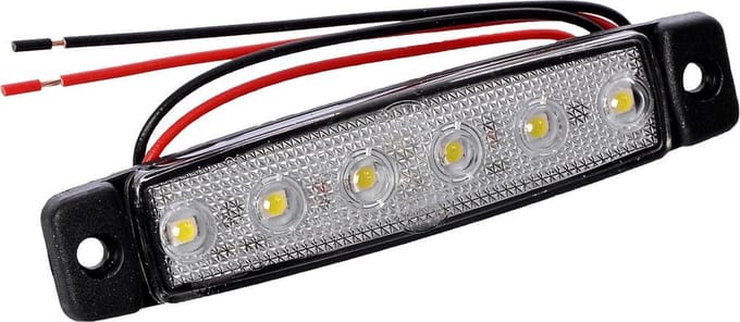24V LED zijmarkering 6 led wit
