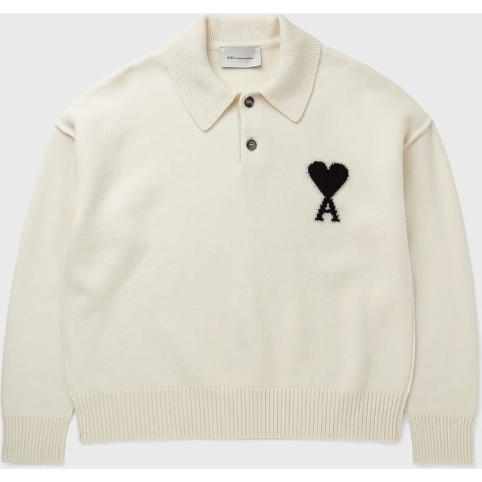 POLO SWEATER WITH CONTRASTED AMI DE COEUR