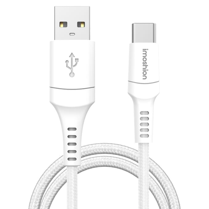 imoshion Kabel - USB C naar USB A Kabel - 2 meter - USB-C Oplader Kabel - Wit