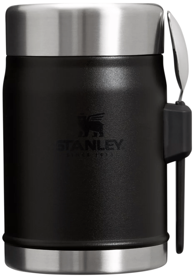 Stanley Legendary Food Jar + Spork 0.4L Black 2.0 – compact, lekvrij en dubbelwandig geïsoleerd