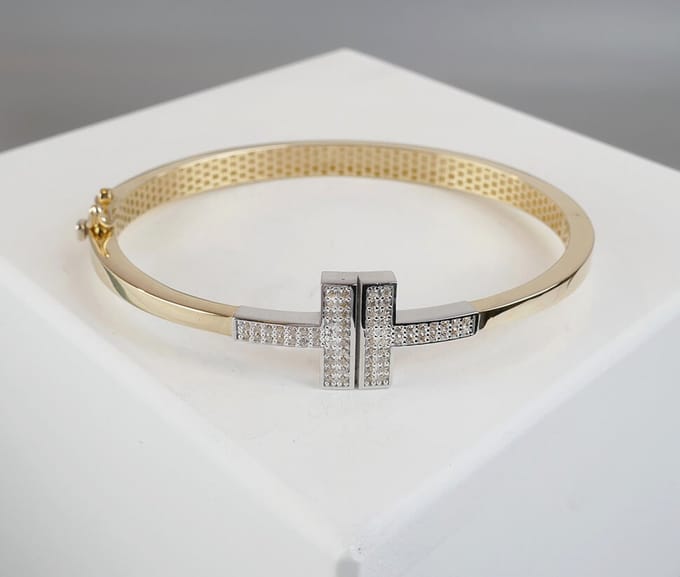 Bicolor goud Christian bangle