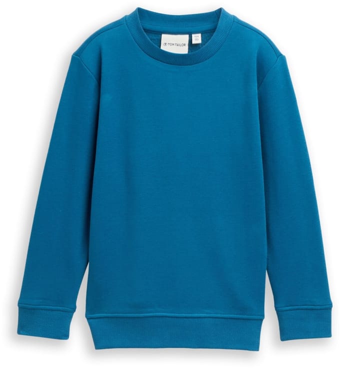 Tom Tailor - Basic sweatshirt met print op de rug - Maat 116/122 - Dark Tile Green
