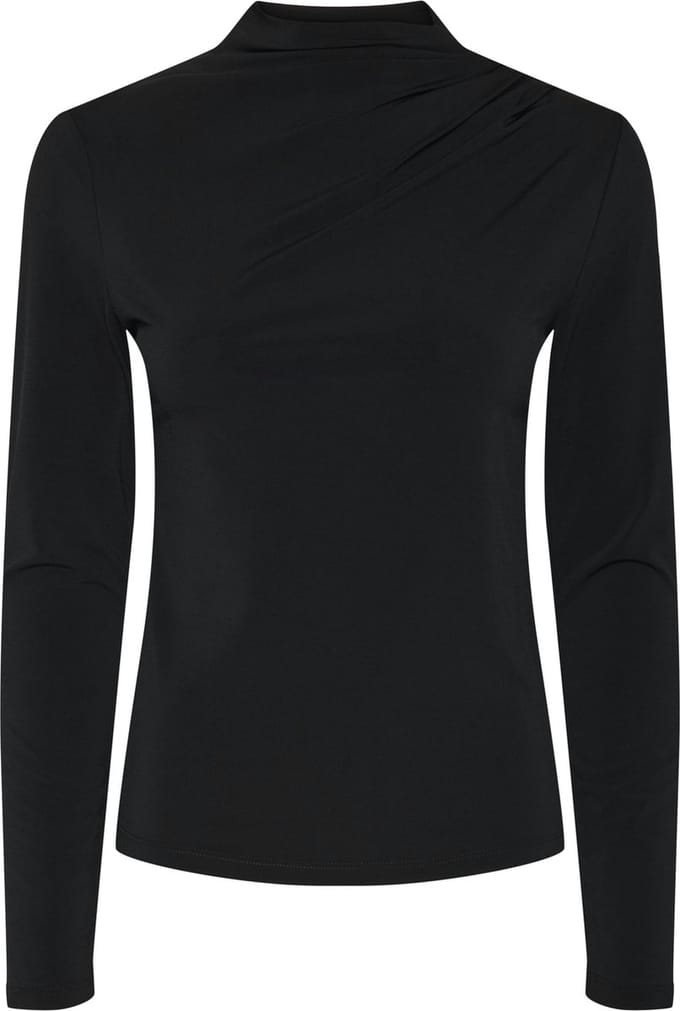 Pieces T-shirt Pcmadison Ls Draped Top Jrs Noos Bc 17153519 Black Dames Maat - S