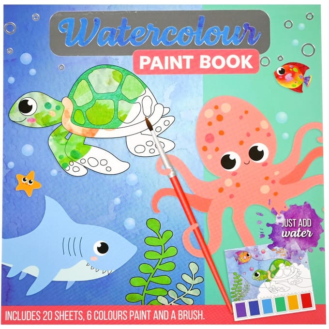 Waterverf Kleurboek - Oceaan - met verf en kwast
