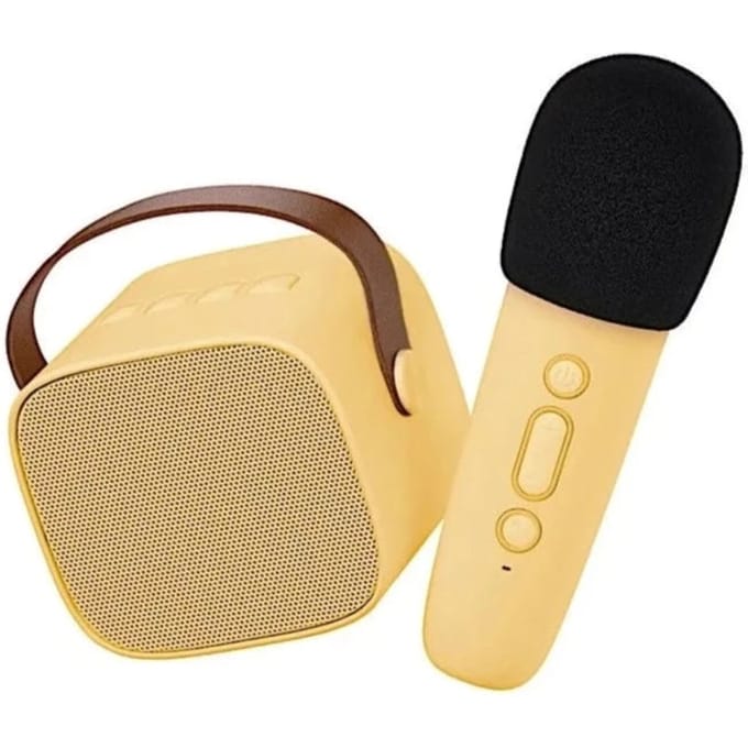 Lalarma Karaoke set - Bluetooth microfoon en luidspreker - Geel