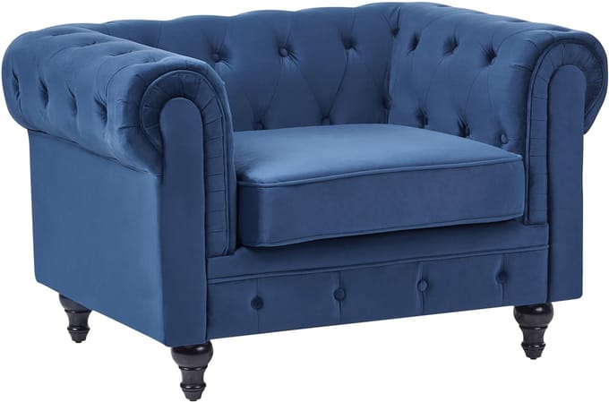 CHESTERFIELD - Chesterfield fauteuil - Marineblauw - Fluweel