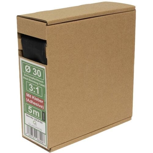 Quadrios 23CA183 Krimpkous met lijm Zwart 30 mm Krimpverhouding:3:1 5 m