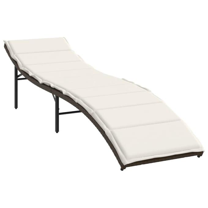 vidaXL - Ligstoelen - 2 - st - met - kussens - poly - rattan - bruin