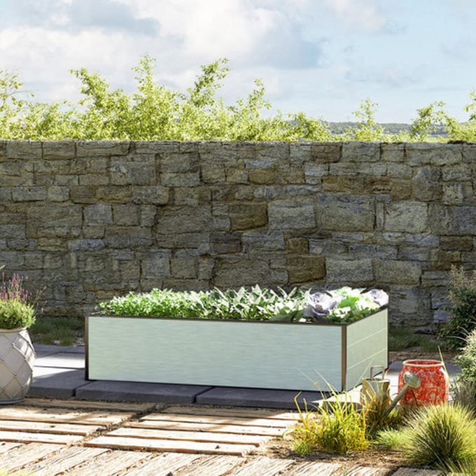150 x 99 x 39 cm Moestuinbak Halfsize, Aluminium (geanodiseerd)