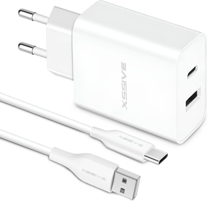 Snellader - 1 Meter - Geschikt voor iPhone 15, 16 en Samsung Galaxy - USB-C Adapter met USB-A naar USB C Kabel