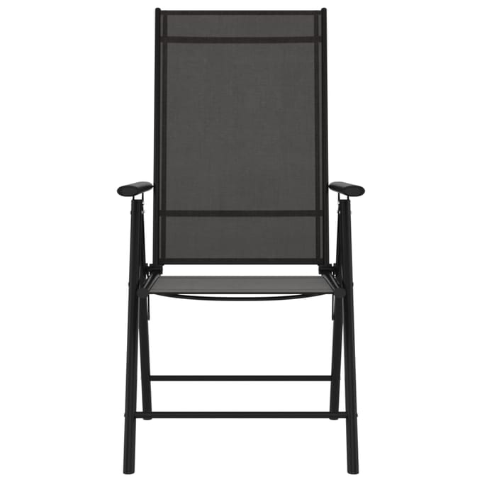 vidaXL - Tuinstoelen - 6 - st - inklapbaar - textileen - zwart