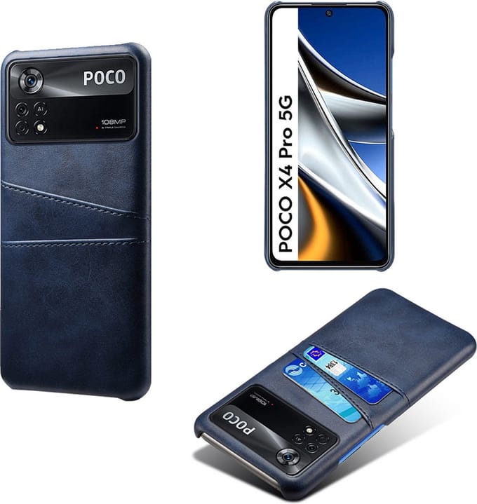 Backcover met Opbergvakjes + PMMA Screenprotector voor Xiaomi Poco X4 Pro 5G _ Blauw