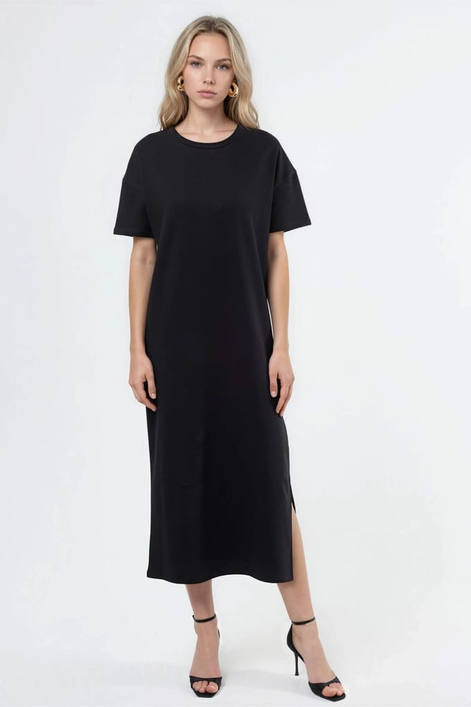 Crew Neck Midi T-Shirt Jurk