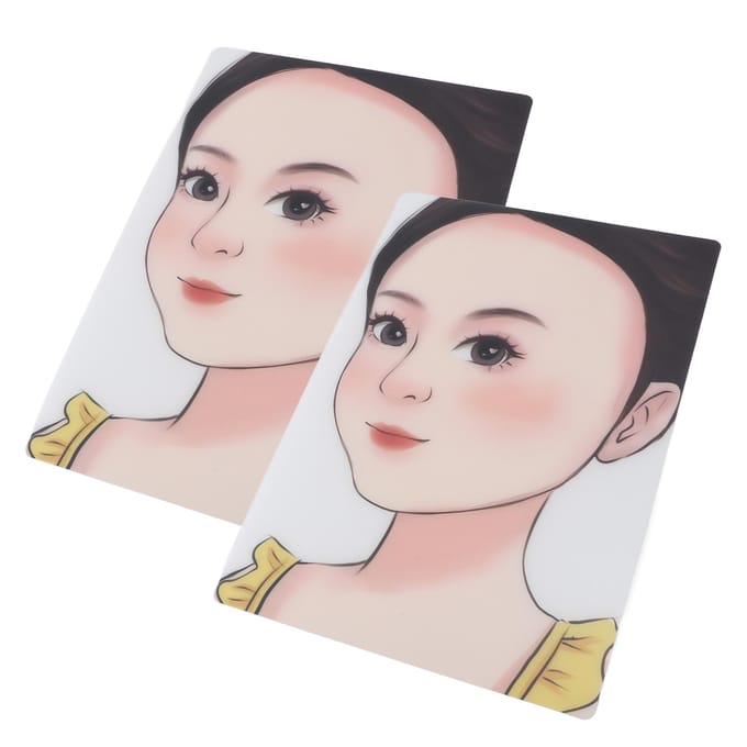 2 pièces Planche d'exercice de peinture faciale pour enfants Réutilisable Modèle d'exercice de peinture faciale Maquillage lavable beige