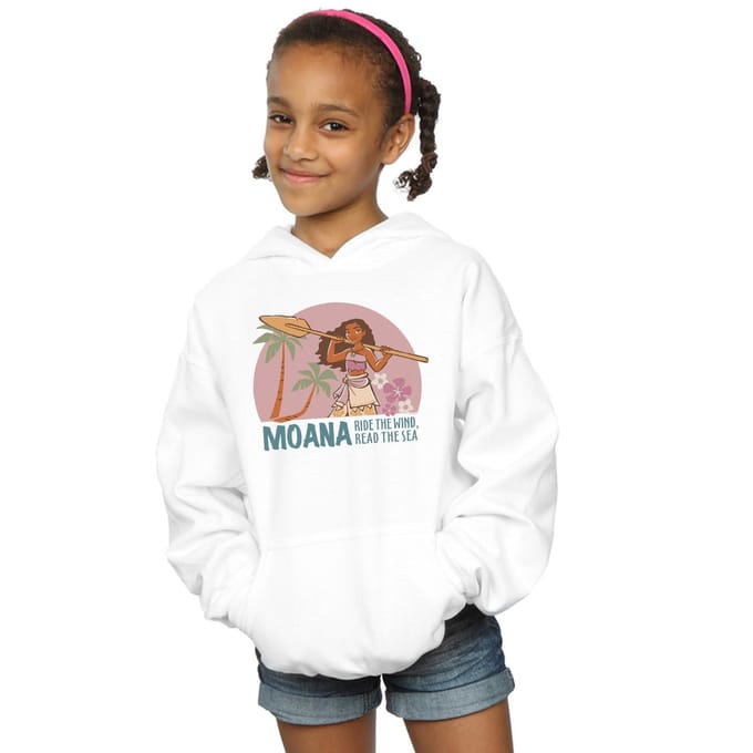 Disney Meisjes Moana Lees de zee Hoodie (Wit)