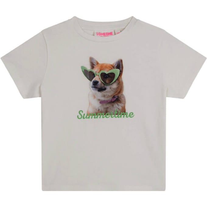 Someone MARLEY-SG-02-A Meisjes T-shirt - ECRU