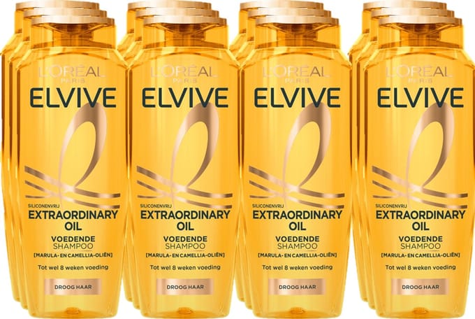 L’Oréal Paris Elvive Extraordinary Oil Shampoo - Voordeelverpakking 12 x 250 ml