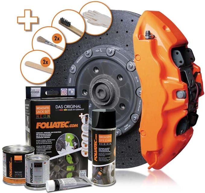 Foliatec Remklauwlakset - NEON oranje - 4 Componenten