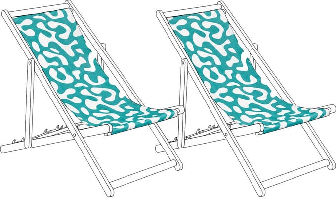 ANZIO/AVELLINO - Set van 2 hoezen - Abstract/Turquoise - Polyester