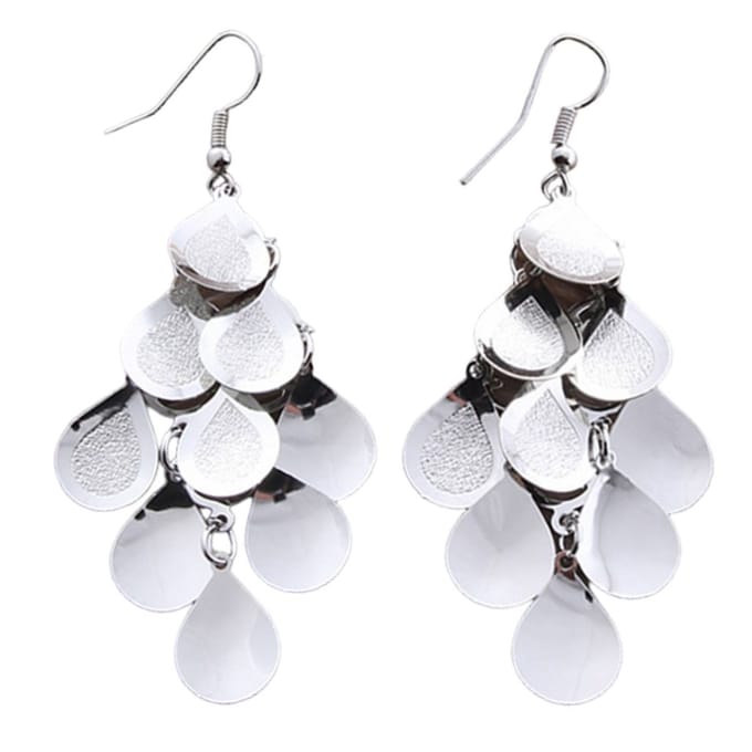 Fako Bijoux® - Oorbellen - Aluminium - Kleine Druppels - Zilverkleurig