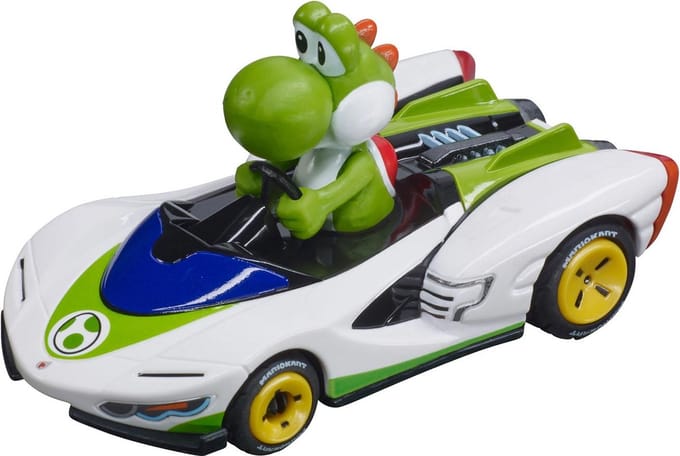 Carrera Speelgoedvoertuig Auto - Mario Kart - P Wing Yoshi - Pull Back Auto - Terugtrekauto - 1:43