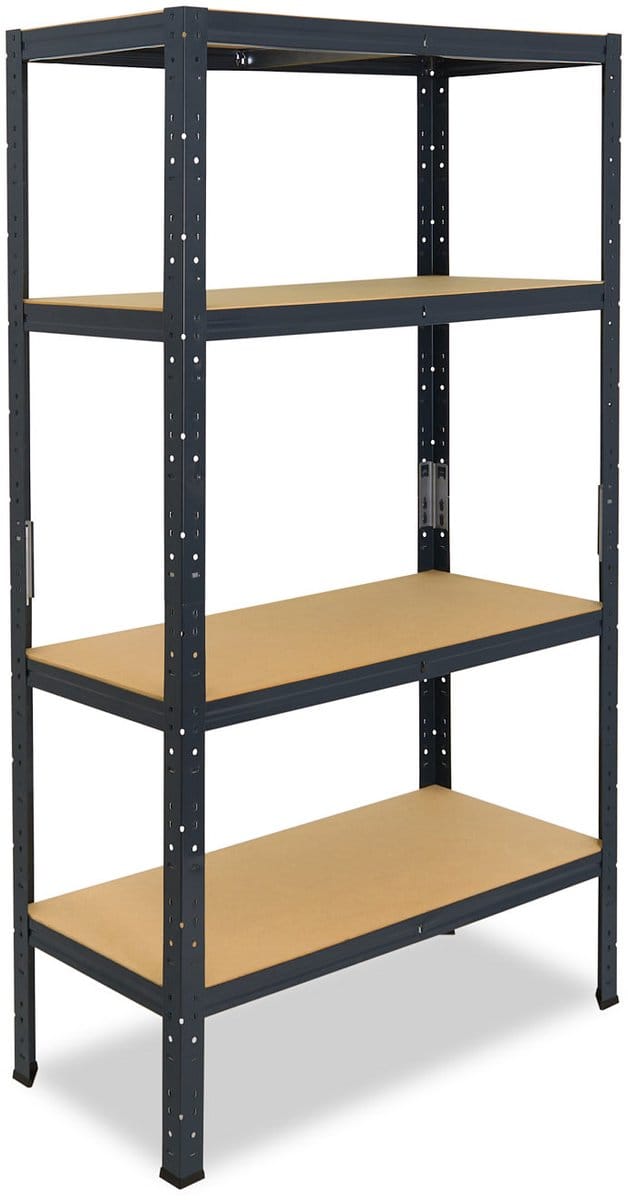 Shelfplaza HOME metalen stellingkast - 155x80x23 cm - antraciet - 4 planken