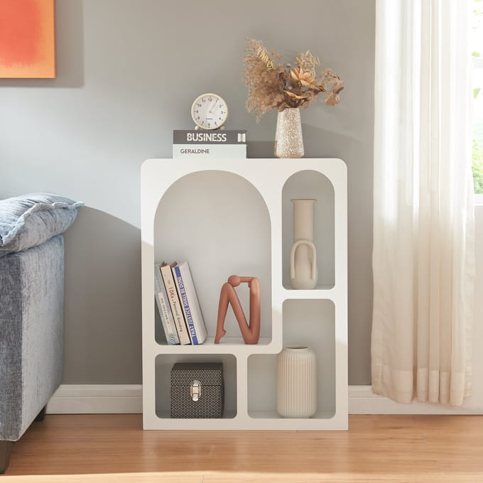 Boekenkast Vågå opbergkast 80x60x24 cm wit [en.casa]