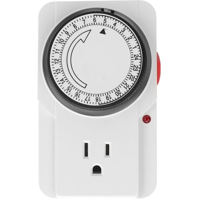 Mechanische Stopcontact Timer 24 Uurs Cyclus 3-polig 2 Modi Lichtindicator Inplugbare Elektrische Timer voor white