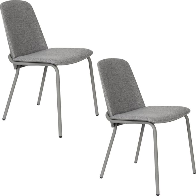 Zuiver Clip Eetkamerstoelen Grijs - Set van 2