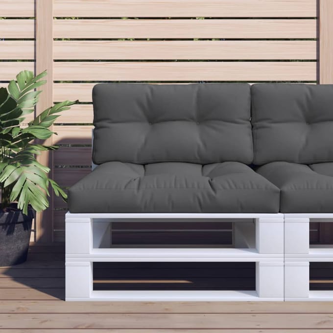 vidaXL - Palletkussens - 2 - st - stof - antracietkleurig