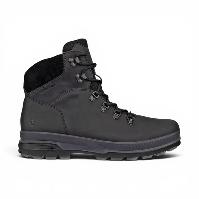 Ecco Zwarte Leren Waterdichte Veterschoenen Voor Heren - Rugged Track 25