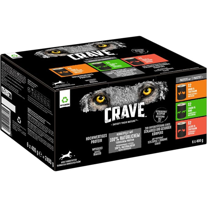 Crave Dog Gemengde Paté 6 x 400 g Multipack - Multipack